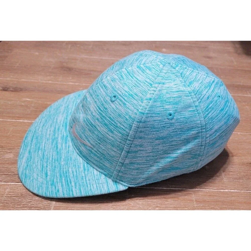 Girls 4-6x Nike Swoosh Dri-Fit Ponytail Slit Cap Hat Blue/Green Featherlight